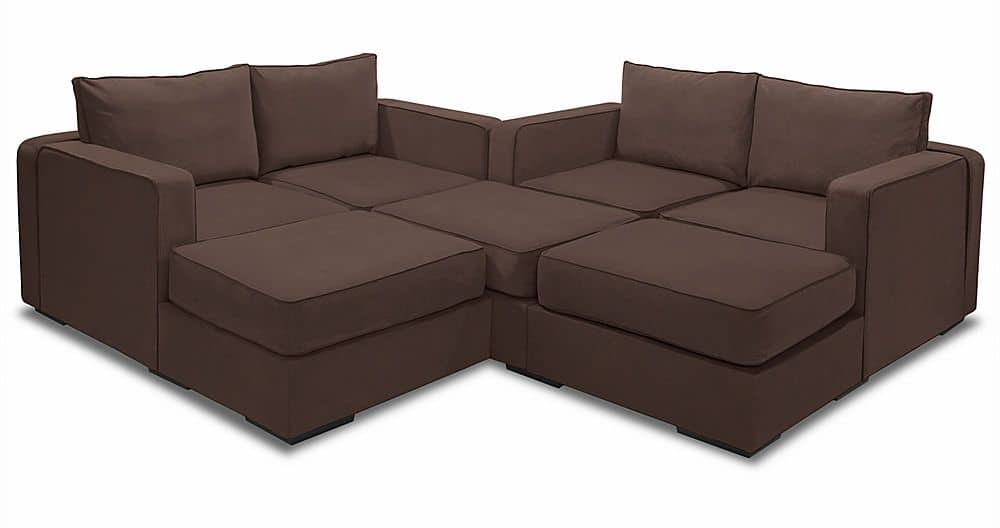 Angle View: Lovesac - 7 Seats + 8 Sides Padded Velvet & Standard Foam (19 Boxes) - Chocolate