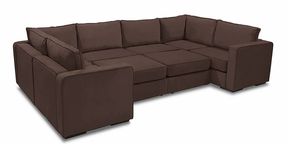 Angle View: Lovesac - 8 Seats + 10 Sides Padded & Standard Foam (22 Boxes) - Chocolate