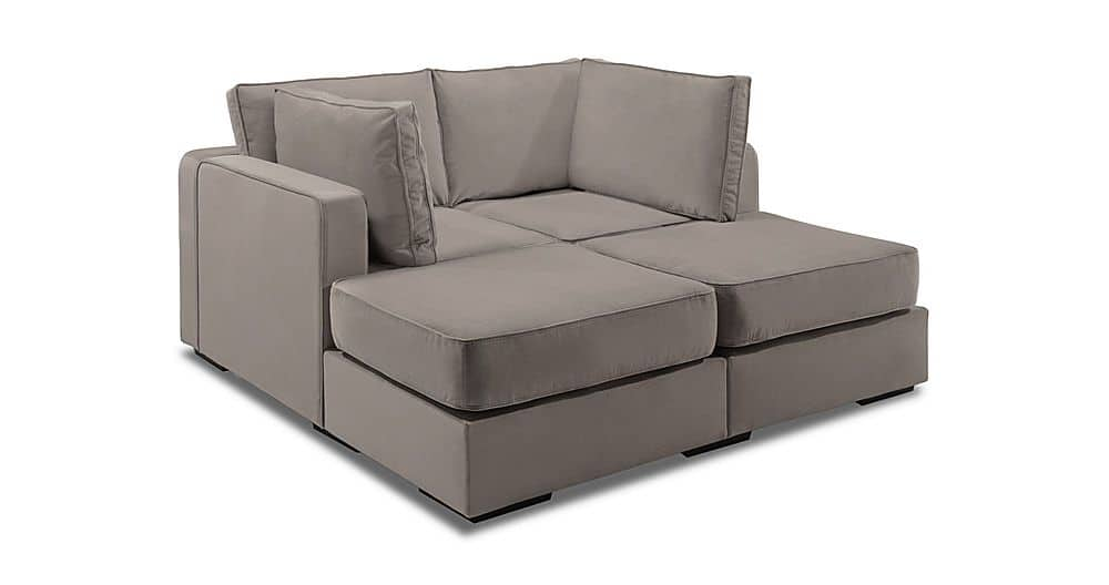 Angle View: Lovesac - 4 Seats + 4 Sides Padded & Standard Foam (10 Boxes) - Taupe