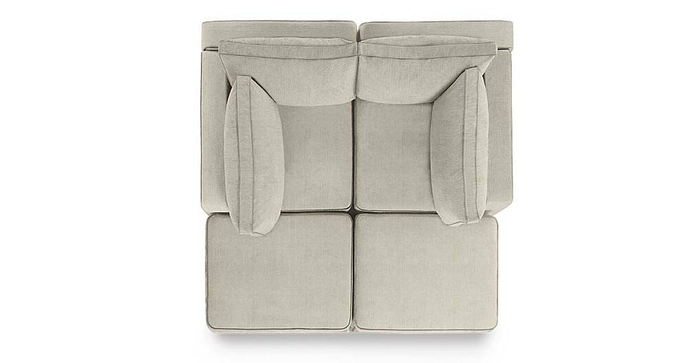 Angle View: Lovesac - 4 Seats + 4 Sides Combed Chenille & Standard Foam - Tan