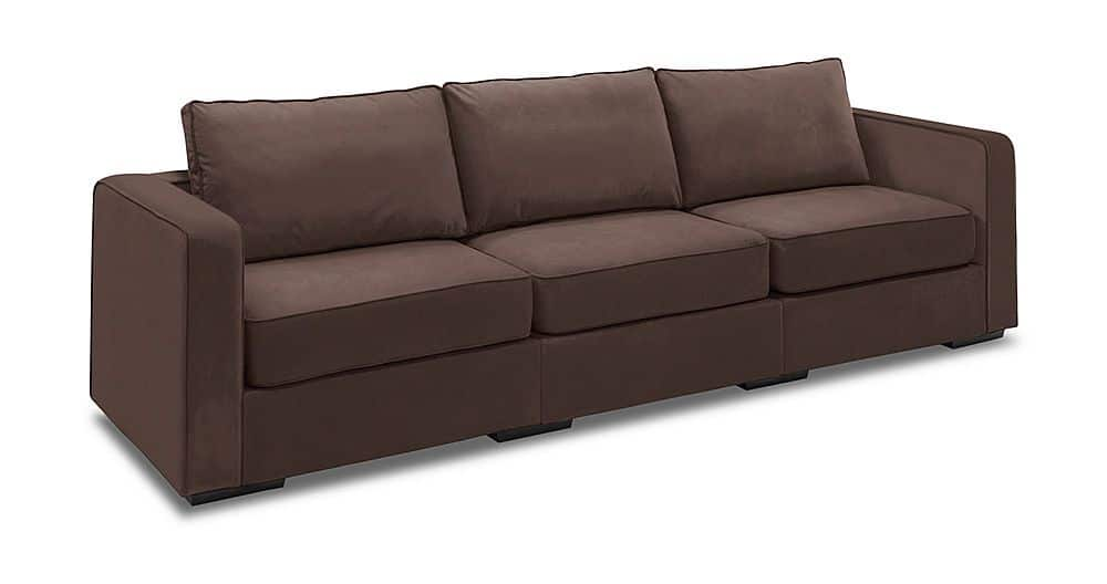 Angle View: Lovesac - 3 Seats + 5 Sides Padded & Lovesoft (10 Boxes) - Chocolate