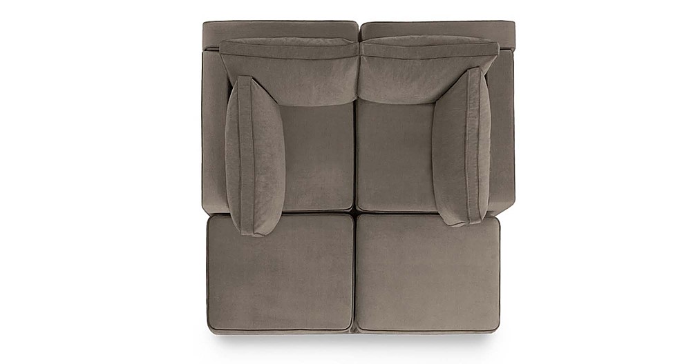 Angle View: Lovesac - 4 Seats + 4 Sides Combed Chenille & Standard Foam - Taupe