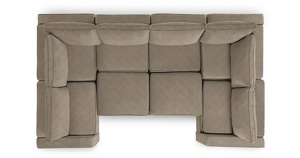 Angle View: Lovesac - 8 Seats + 10 Sides Combed Chenille & Lovesoft - Taupe