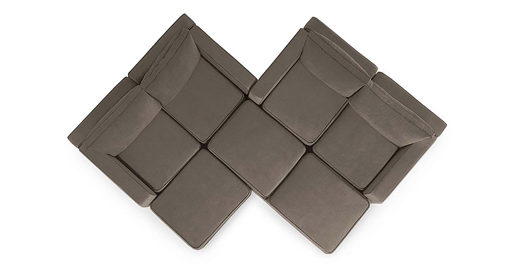 Angle View: Lovesac - 7 Seats + 8 Sides Combed Chenille & Lovesoft - Taupe