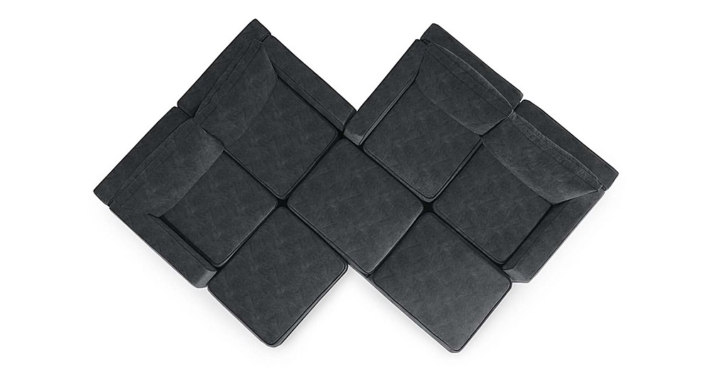 Angle View: Lovesac - 7 Seats + 8 Sides Corded Velvet & Standard Foam - Charcoal Grey