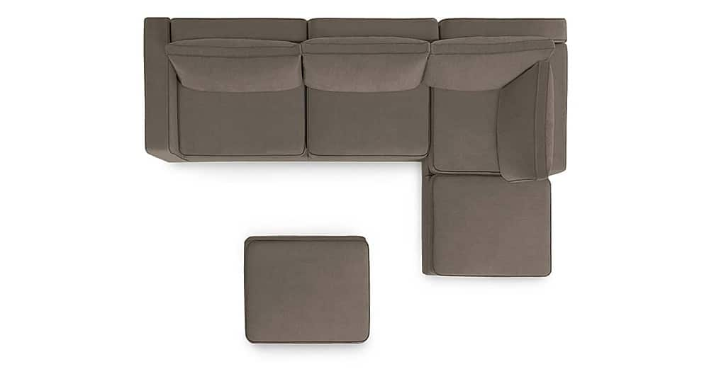 Angle View: Lovesac - 5 Seats + 5 Sides Combed Chenille & Lovesoft - Taupe