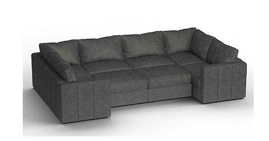 Lovesac 8 Seats 10 Sides Corded Velvet Lovesoft Charcoal