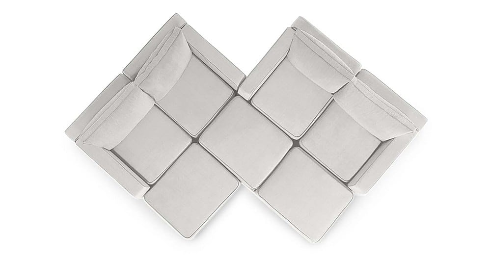 Angle View: Lovesac - 7 Seats + 8 Sides Corded Velvet & Lovesoft - Sky Grey