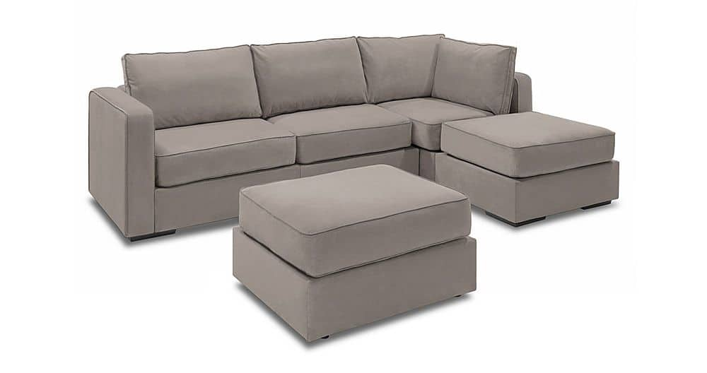 Angle View: Lovesac - 5 Seats + 5 Sides Padded & Standard Foam (13 Boxes) - Taupe