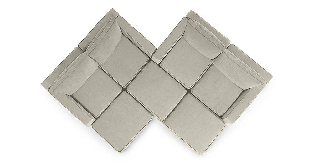 Angle View: Lovesac - 7 Seats + 8 Sides Combed Chenille & Lovesoft - Tan