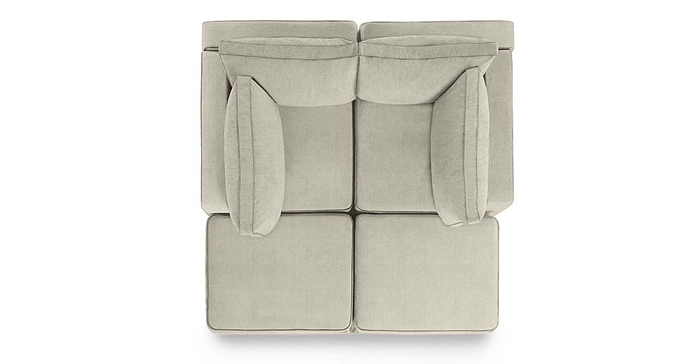 Angle View: Lovesac - 4 Seats + 4 Sides Combed Chenille & Lovesoft - Tan