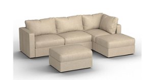Lovesac - 5 Seats + 5 Sides Combed Chenille & Lovesoft - Tan - Front_Zoom