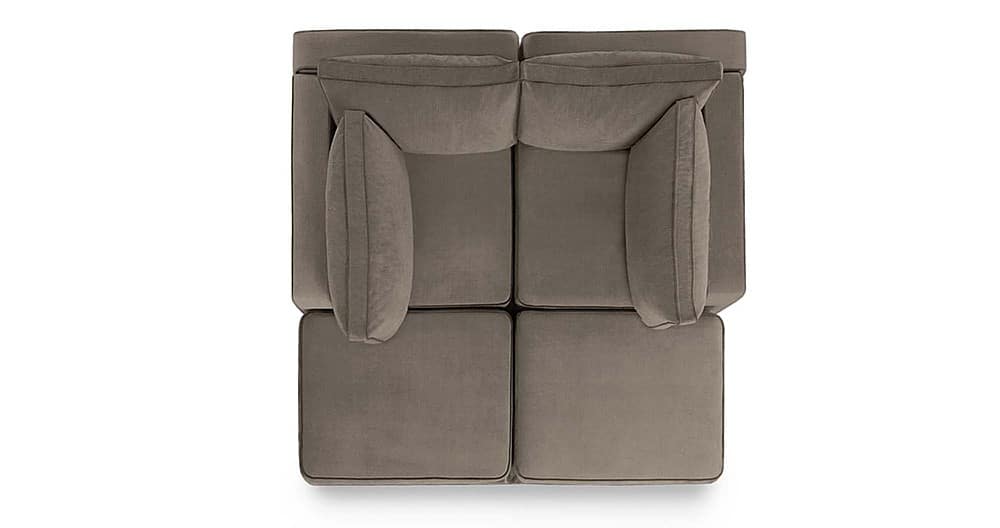 Angle View: Lovesac - 4 Seats + 4 Sides Combed Chenille & Lovesoft - Taupe