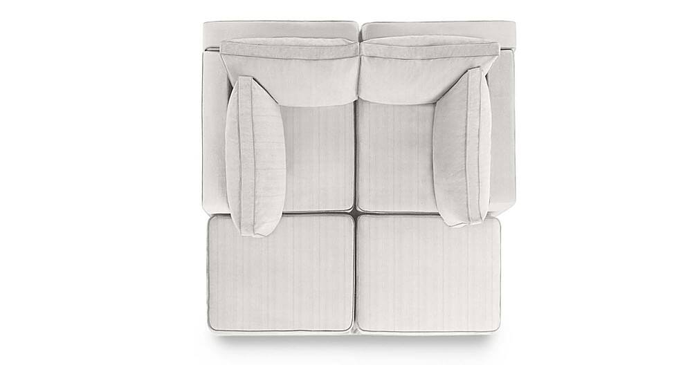 Angle View: Lovesac - 4 Seats + 4 Sides Corded Velvet & Standard Foam - Sky Grey