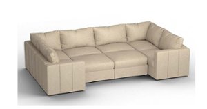 Lovesac - 8 Seats + 10 Sides Combed Chenille & Standard Foam - Tan - Front_Zoom