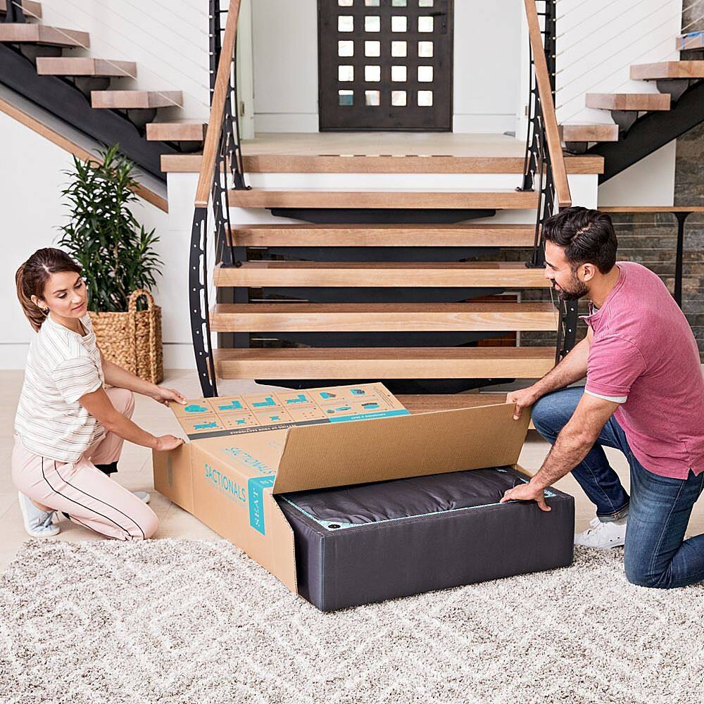 Lovesac 4 Seats + 4 Sides Charcoal Corded & Lovesoft (10 Boxes