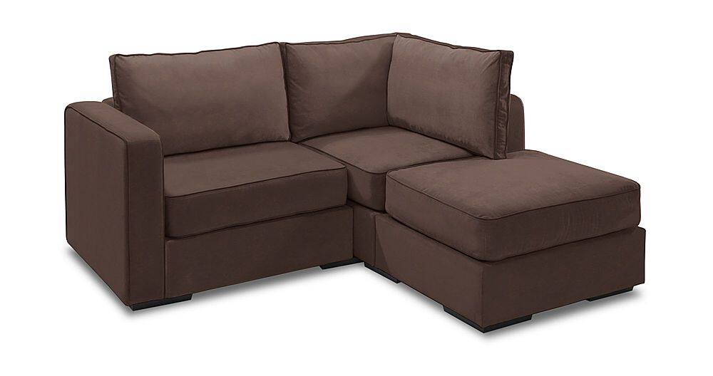 Angle View: Lovesac - 3 Seats + 4 Sides Padded & Lovesoft (9 Boxes) - Chocolate