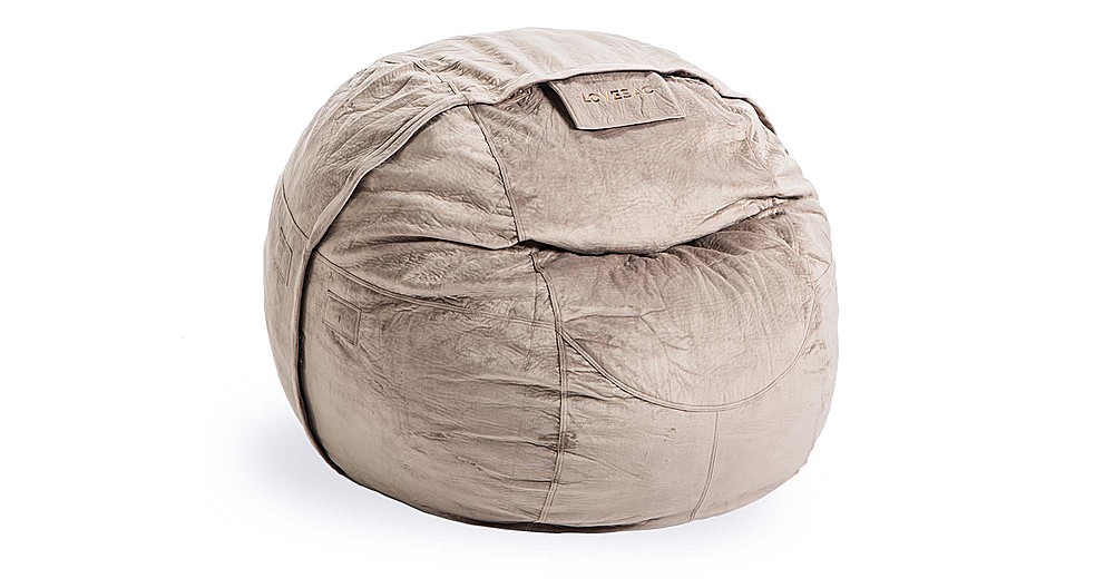 Angle View: Lovesac - CitySac in Padded Velvet - Taupe