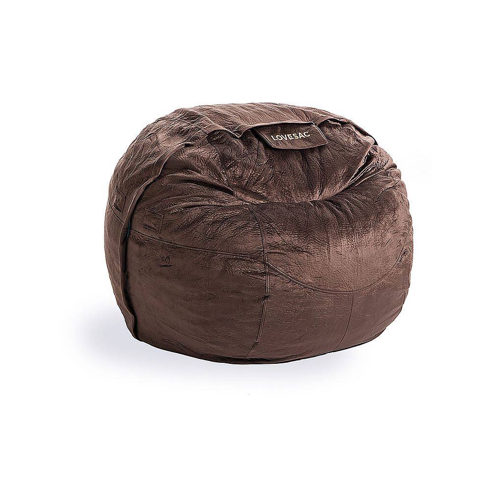 Front. Lovesac - MovieSac in Chocolate Padded Velvet - Chocolate.