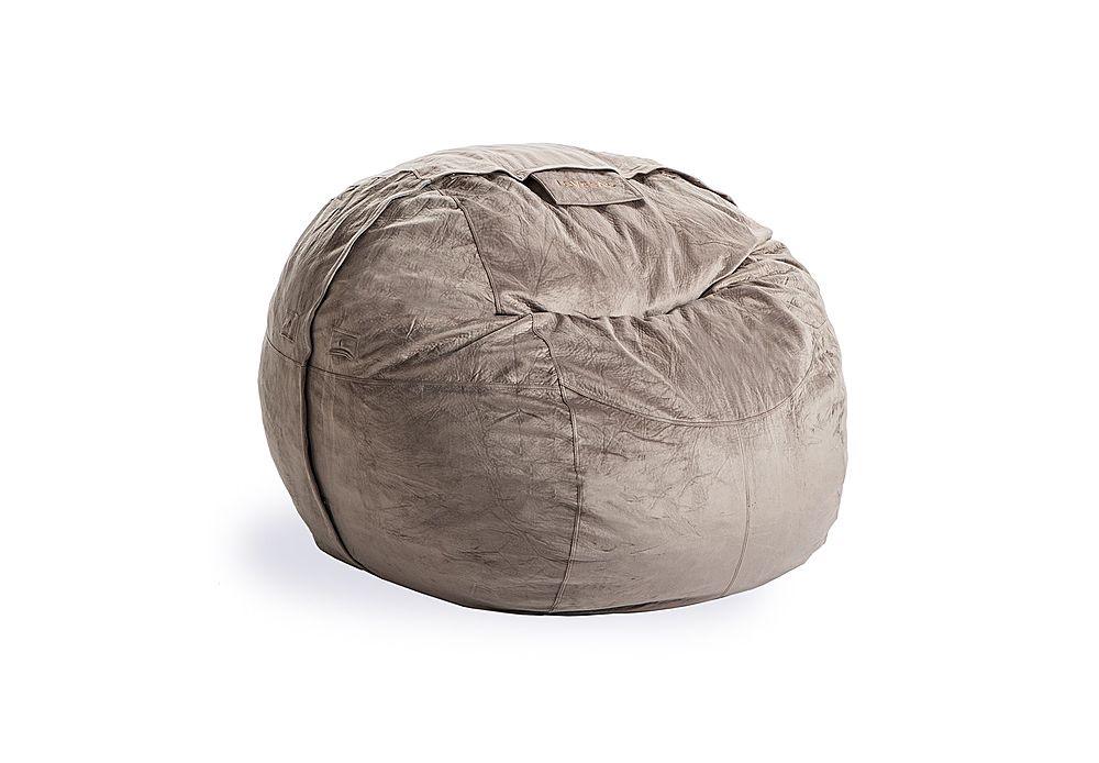 Angle View: Lovesac - SuperSac in Padded Velvet - Taupe