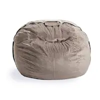 Lovesac - SuperSac Padded Velvet - Taupe - Front_Zoom