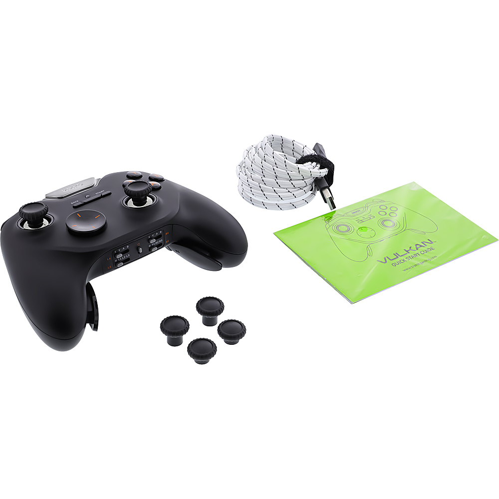 Left View: Bionik - Vulkan Advanced Wireless Controller with Programmable Buttons for PC, Android - Black