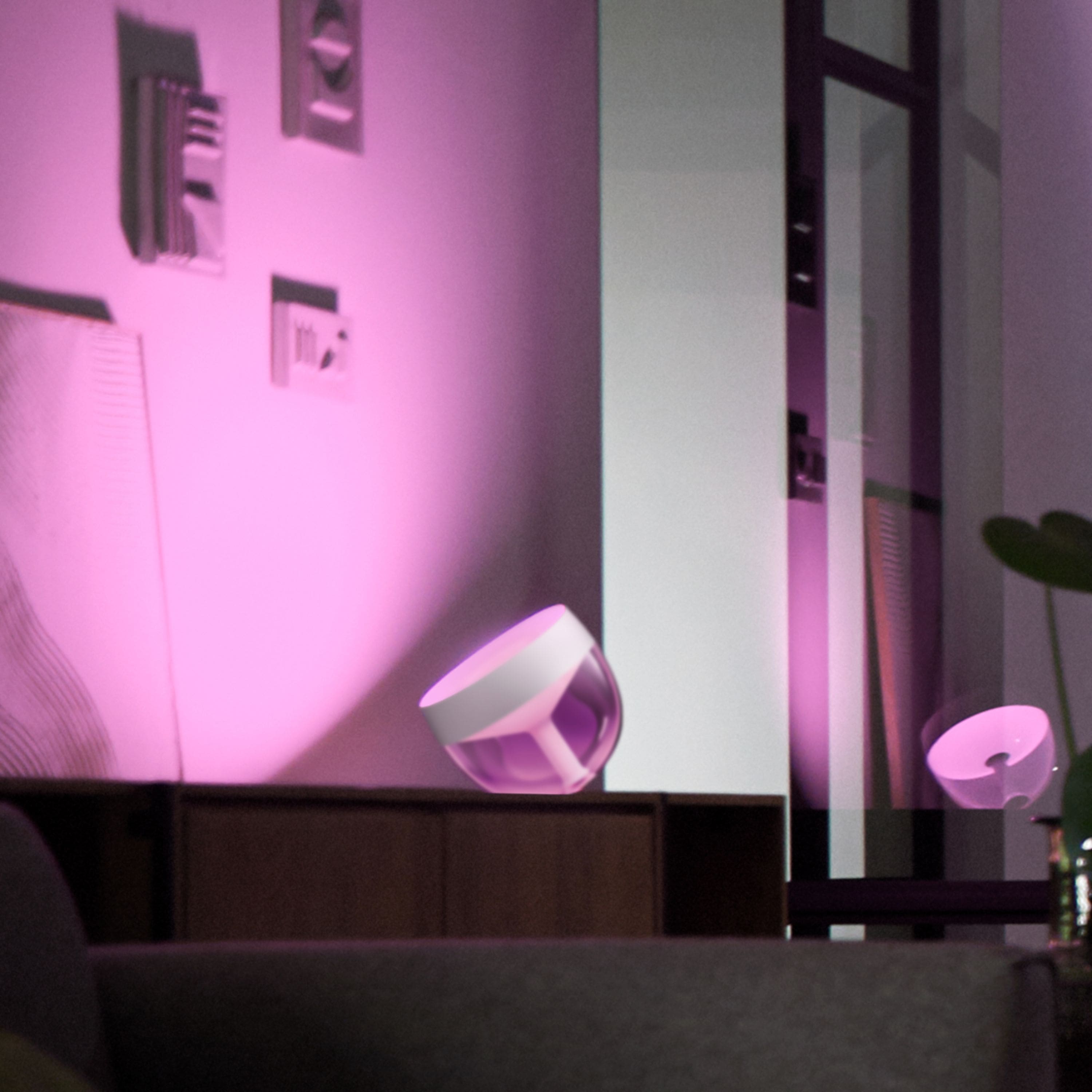 Left. Philips - Hue Iris Table Lamp - White and Color Ambiance.