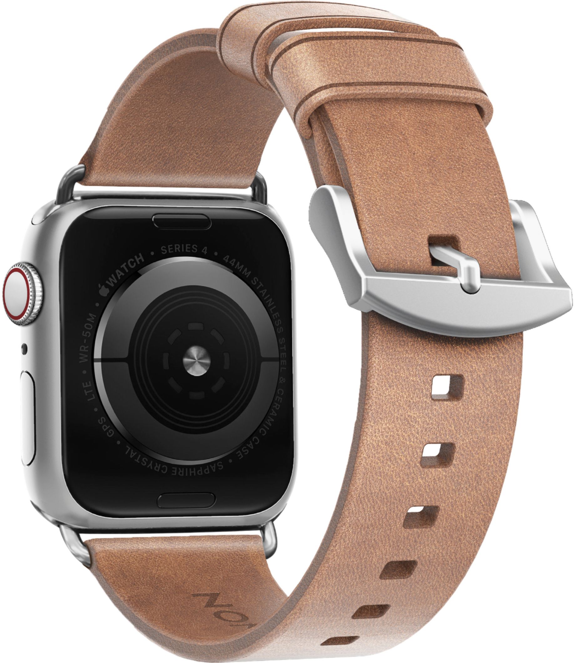 Left View: Nomad - Slim Modern Leather Watch Strap for Apple Watch® 38mm/40mm