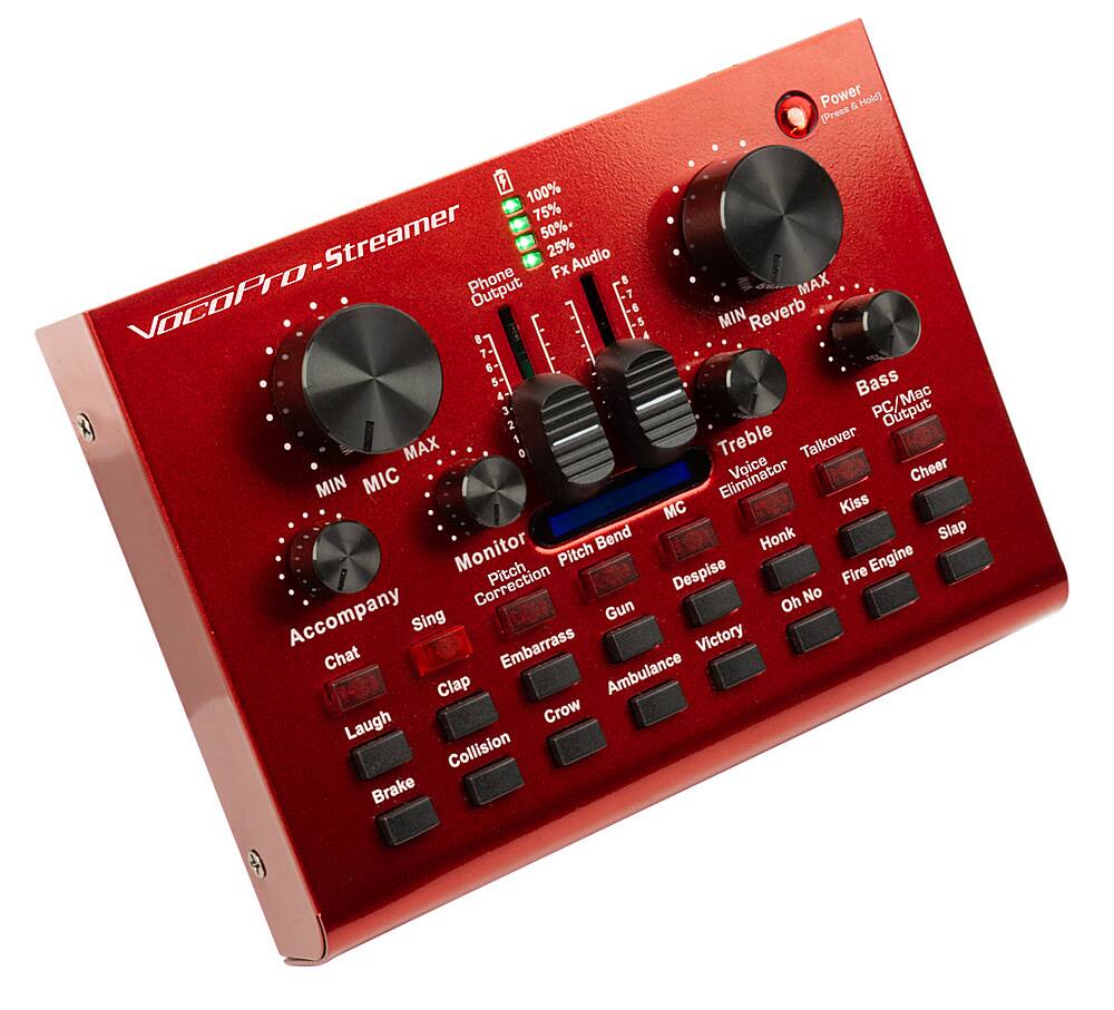 Angle. VocoPro - Streamer-Live Karaoke System - Black_red.