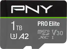 PNY - 1TB PRO Elite Class 10 U3 V30 microSDXC Flash Memory Card