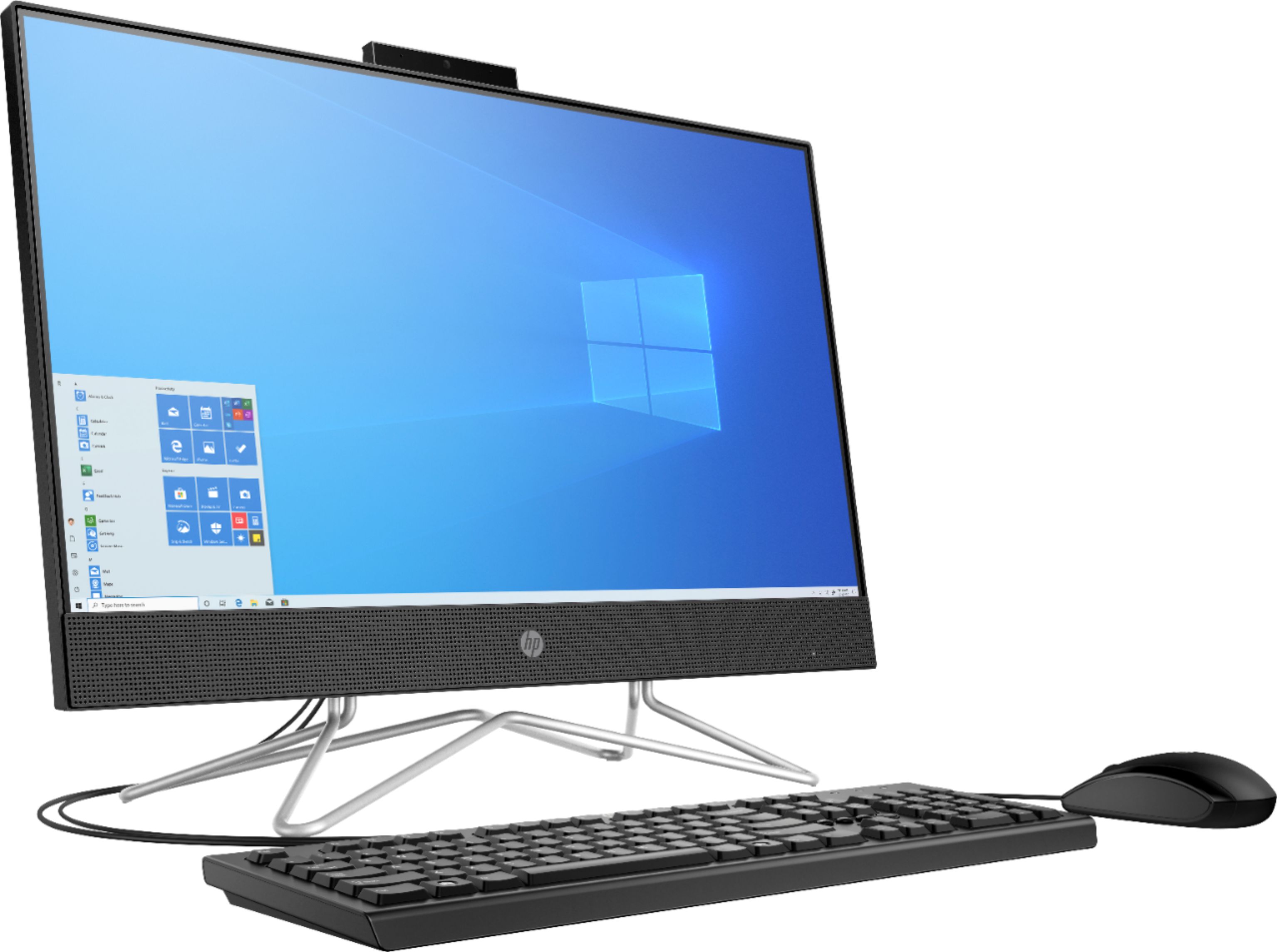 Left View: HP - 24" All-In-One - Intel Core i3 - 8GB Memory - 256GB SSD - Black