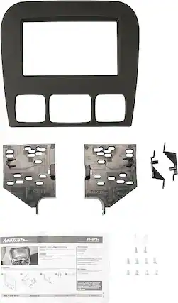 Front. Metra - Dash Kit for Select 2000-2006 Mercedes-Benz S DIN DDIN - Matte Black.