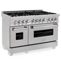 ZLINE - Professional 6.0 cu. ft. 7 Dual Fuel Range in DuraSnow® Stainless Steel with Brass Burners - Stainless Steel Look - Front_Zoom