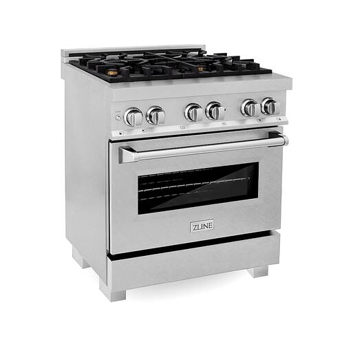 ZLINE - 4.0 cu. ft. Dual Fuel Range with Gas Stove and Electric Oven in DuraSnow®