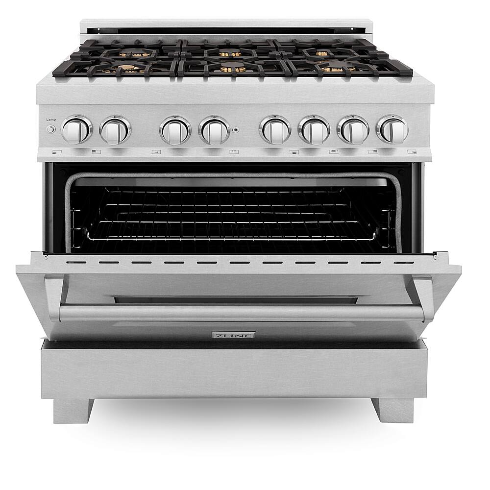 ZLINE 36 in. Professional 4.6 cu. ft. 6 Dual Fuel Range in DuraSnow
