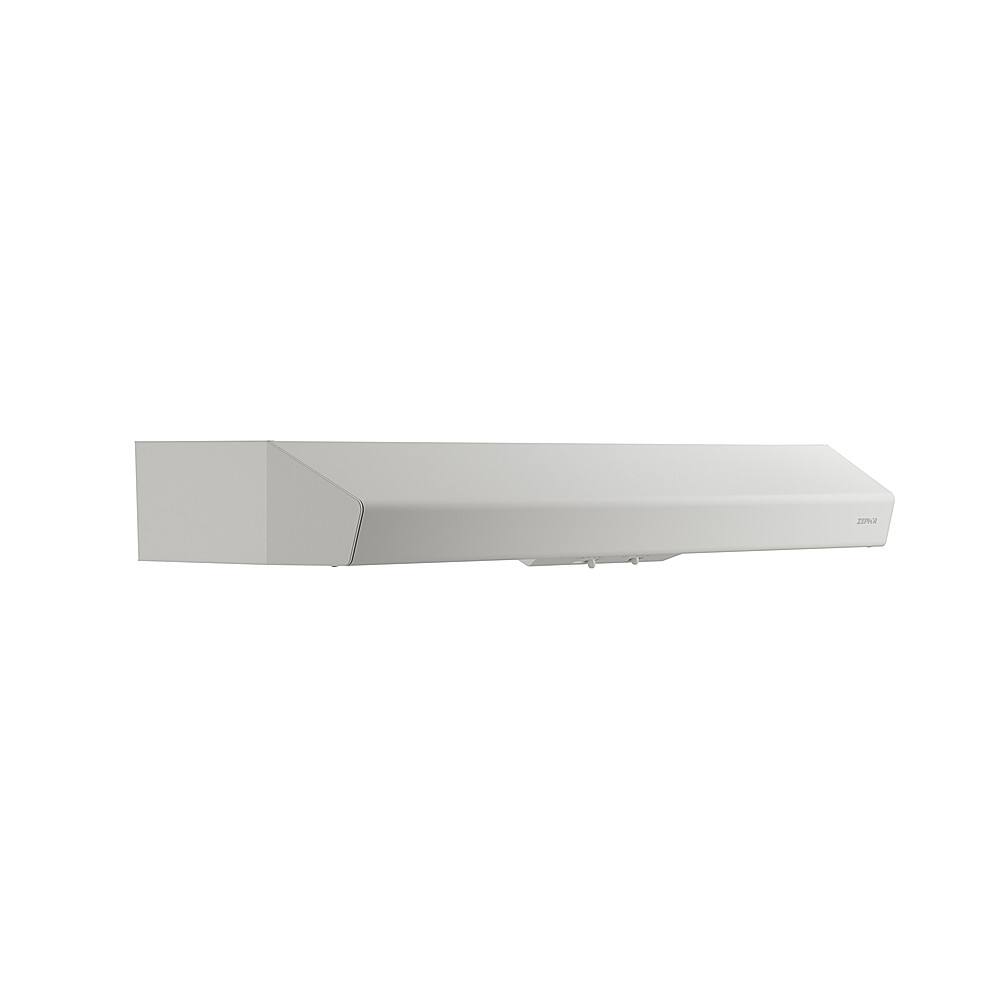 Left. Zephyr - Breeze 24 in. 250 CFM Under Cabinet Range Hood with LED Light - Matte White.