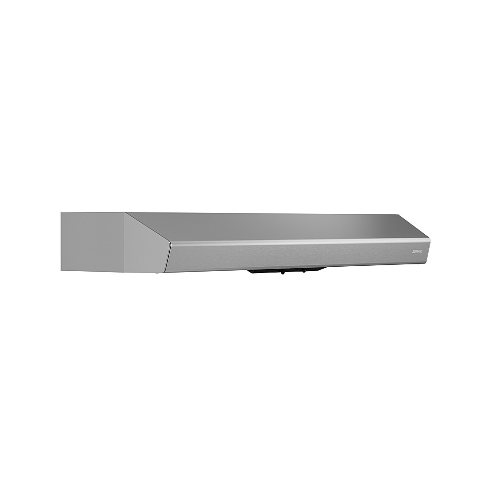 Left View: Zephyr - Breeze 36 in. 250 CFM Under Cabinet Range Hood with LED Light - Stainless steel