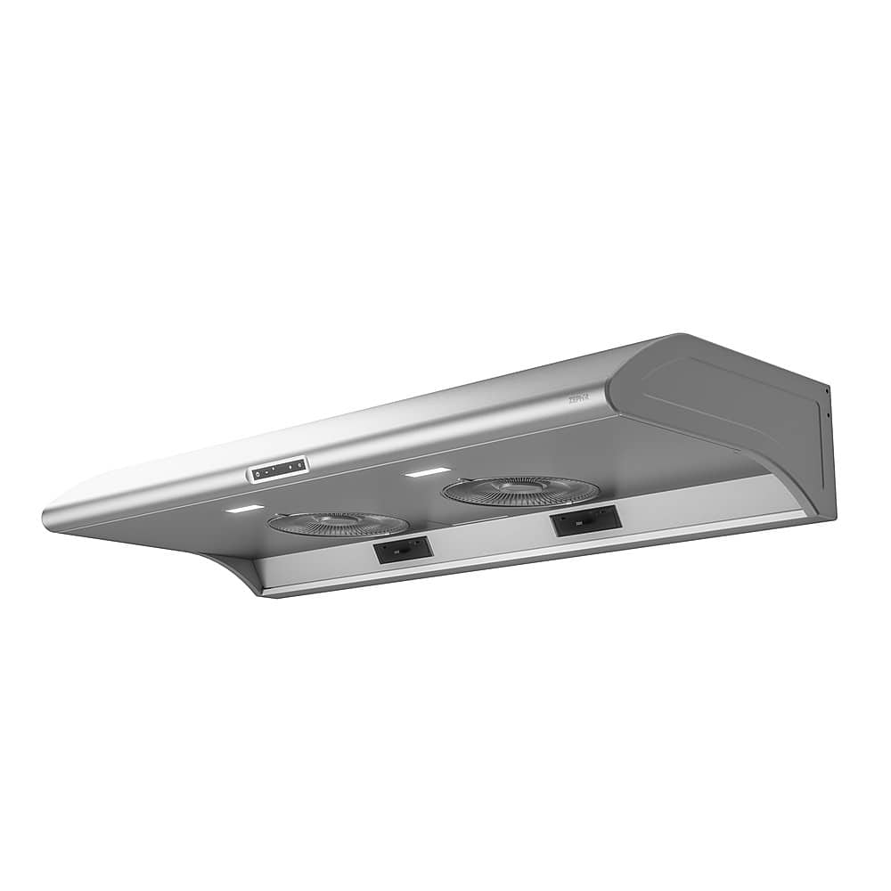 Angle View: Zephyr - Typhoon 48 in. 850 CFM Under Cabinet Mount Range Hood with LED Light in Stainless Steel - Stainless steel