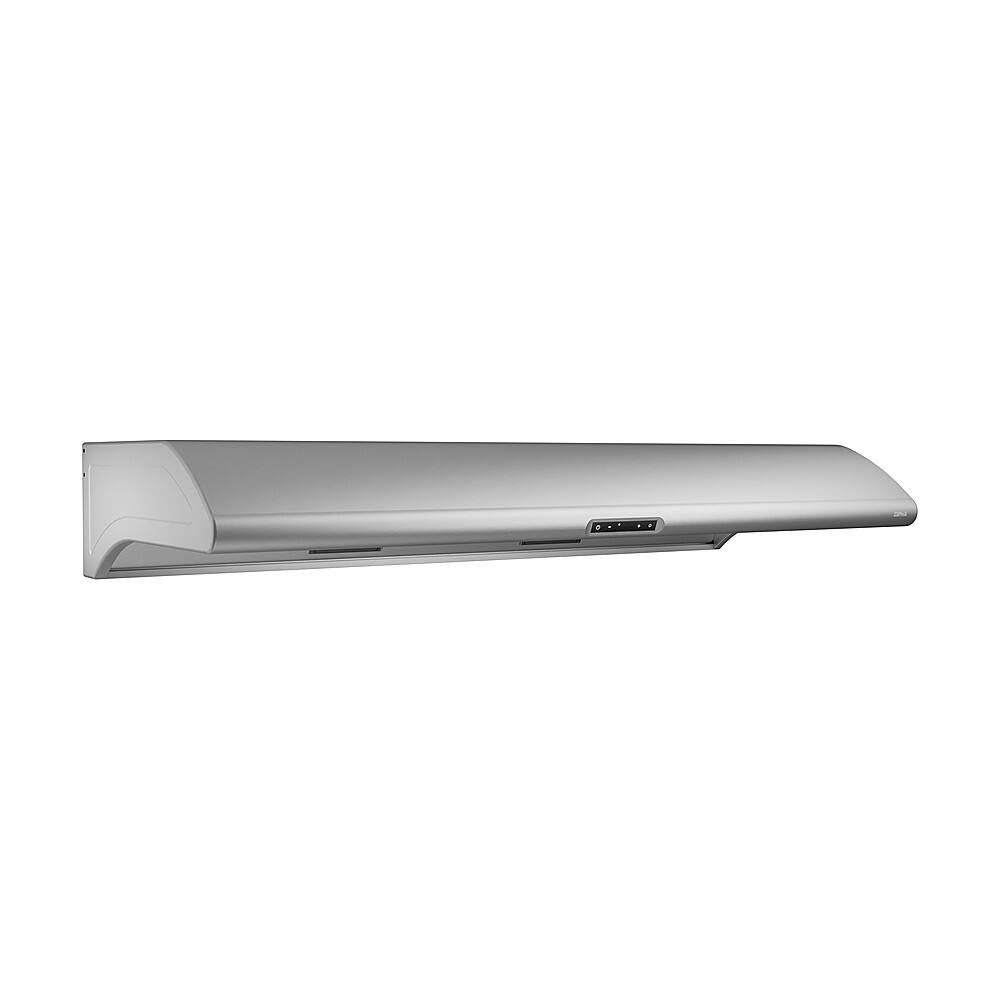 Left View: Zephyr - Typhoon 48 in. 850 CFM Under Cabinet Mount Range Hood with LED Light in Stainless Steel - Stainless steel