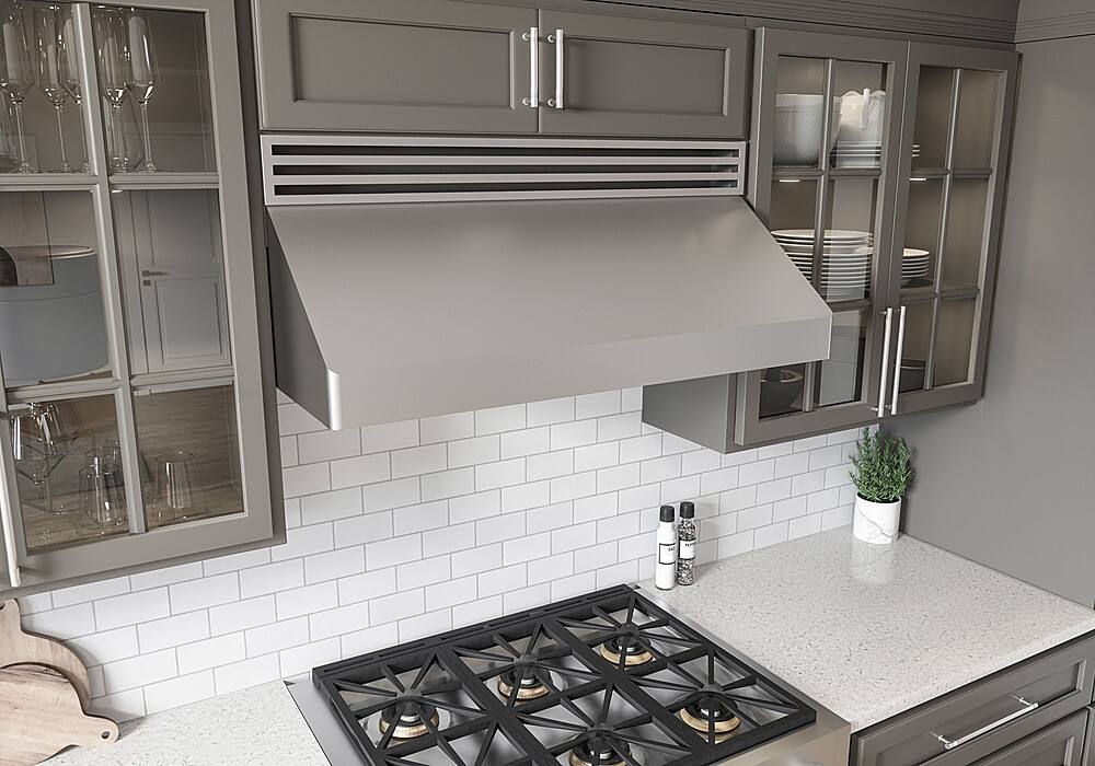 Alt View 19. Zephyr - Tempest I 36 in. 650 CFM Under Cabinet Mount Range Hood with LED Light - Stainless Steel.