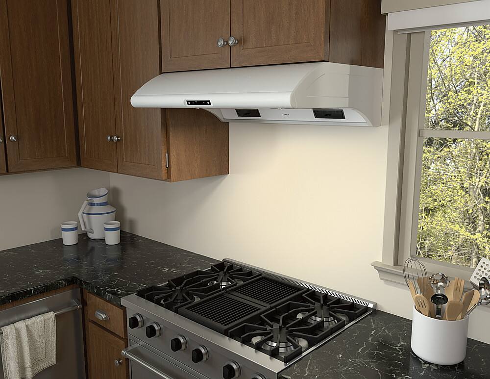 Alt View 14. Zephyr - Typhoon 36 in. 850 CFM Under Cabinet Mount Range Hood with LED Light - Matte White.
