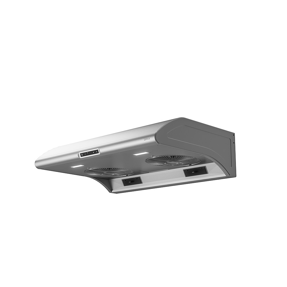 Angle View: Zephyr - Typhoon 30 in. 850 CFM Under Cabinet Mount Range Hood with LED Light - Stainless steel