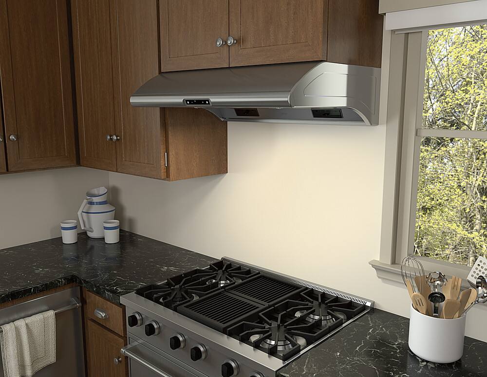 Alt View 14. Zephyr - Typhoon 36 in. 850 CFM Under Cabinet Mount Range Hood with LED Light - Stainless Steel.