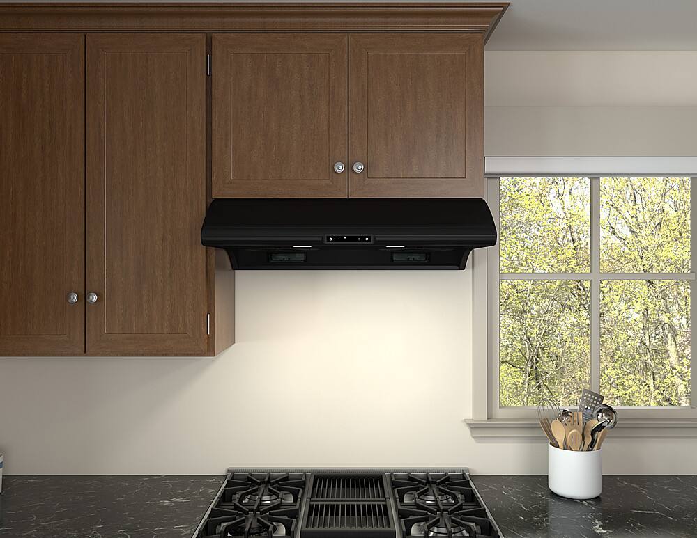 Alt View 11. Zephyr - Typhoon 30 in. 850 CFM Under Cabinet Mount Range Hood with LED Light - Black.