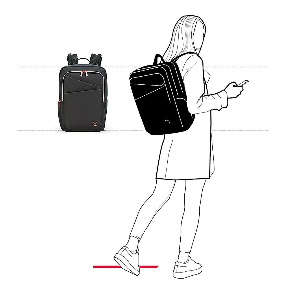 Alt View 40. Swissdigital Design - Katy Rose Massage Backpack - Black and Rose Gold.