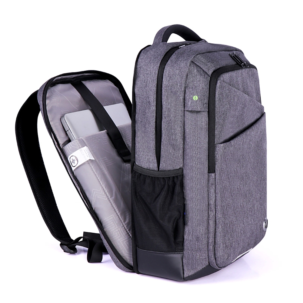 Left View: Swissdigital Design - Micro Backpack - Grey
