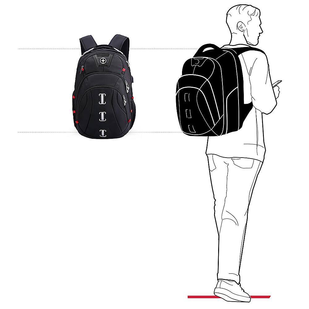 Alt View 40. Swissdigital Design - Pixel Backpack - Black.