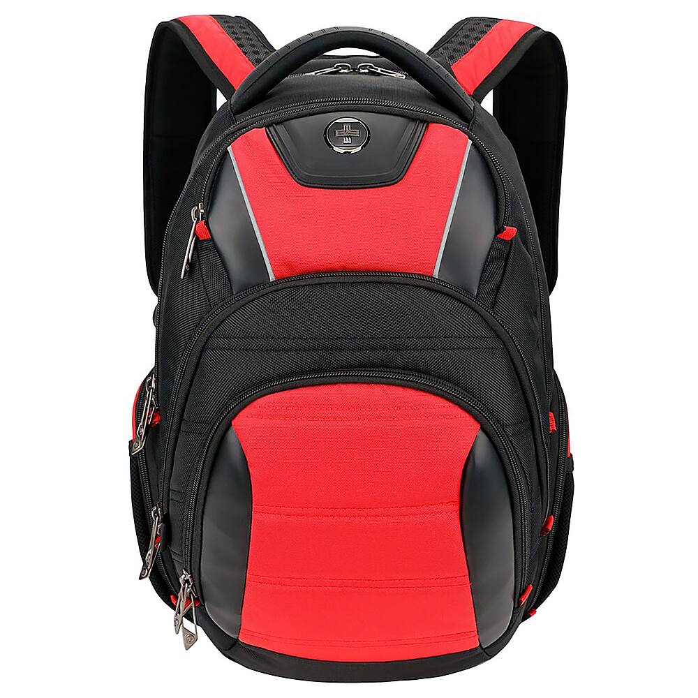 Swissdigital Design - Anti Bacterial Travel Backpack - Red and Black