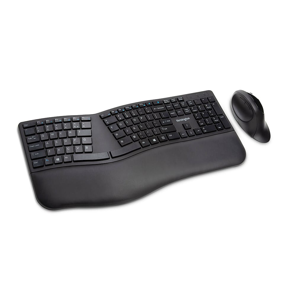 Front. Kensington - Pro Fit Ergo K75406US Ergonomic,Full-size Wireless Keyboard and Mouse Bundle - Black.