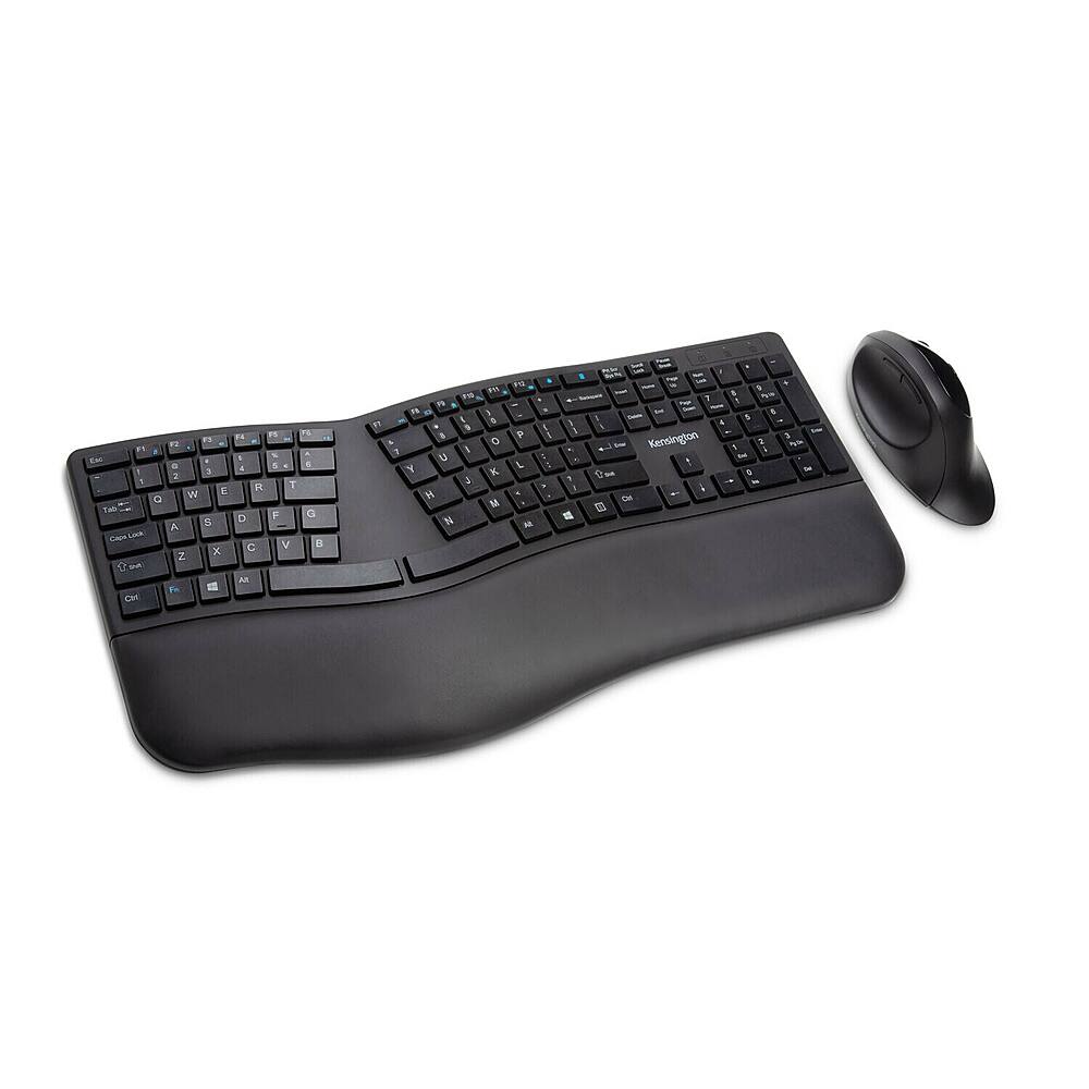 Front. Kensington - Pro Fit Ergo K75406US Ergonomic,Full-size Wireless Keyboard and Mouse Bundle - Black.